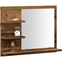 vidaXL Bathroom Mirror Cabinet Old Wood 60x10.5x45 cm