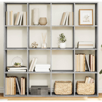 vidaXL Book Cabinet Grey Sonoma 137.5x29x137.5 cm Engineered Wood