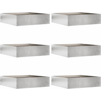vidaXL Lawn Edging 6 pcs Silver 50 x 50 x 13 cm Stainless Steel
