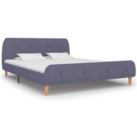 vidaXL Bed Frame without Mattress Light Grey Fabric 150x200 cm King Size