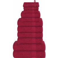 vidaXL 12 Piece Towel Set "FROGN" Bordeaux 360 gsm