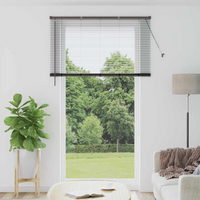 vidaXL Venetian Blinds Height Adjustable Black 220 x 135 cm Aluminium