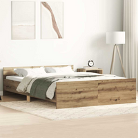 vidaXL Bed Frame without Mattress Artisan Oak 150x200cm Engineered Wood