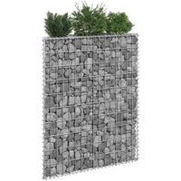 vidaXL Trapezium Gabion Raised Bed Galvanised Steel 80x20x100 cm