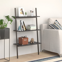 vidaXL 3-Tier Leaning Shelf Black 64x34x116 cm