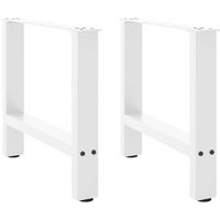 vidaXL Coffee Table Legs White 2 pcs 60x(42-43) cm Steel