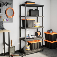vidaXL Storage Shelf 5-Tier Black 93.5x45.5x194.5 cm PP