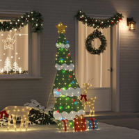 vidaXL Lighted Christmas Tree with 3 Gift Boxes 2D Warm White 210 cm