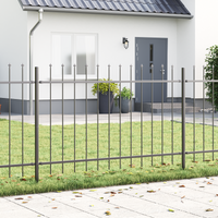 vidaXL Garden Fence 4 pcs Grey 6.8 x 1.2 m Powder-coated Steel