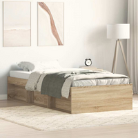 vidaXL Bed Frame without Mattress Sonoma Oak 75x190 cm Small Single Small Single