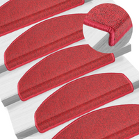 vidaXL Stair Mats 15 pcs 65x24x4 cm Red Half Round Large