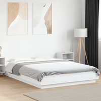 vidaXL Bed Frame with LED Lights without Mattress White 120x190cm