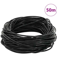 vidaXL Leather Cord Black Ø1 mm x 50 m Leather