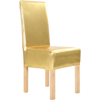 vidaXL 6 pcs Straight Chair Covers Stretch Gold
