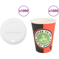 vidaXL Paper Coffee Cups with Lids 1000 pcs 4oz 100ml