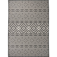 vidaXL Outdoor Flatweave Rug 200x280 cm Black Stripes