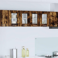 vidaXL Hanging Cabinet with Storage 2 pcs Smoked Oak 60 x 31 x 40 cm