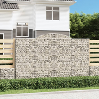 vidaXL Arched Gabion Baskets 3 pcs 300x50x180/200 cm Galvanised Iron