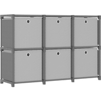 vidaXL 6-Cube Display Shelf with Boxes Black 103x30x72.5 cm Fabric