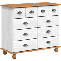 vidaXL Chest of Drawer ASKIM White 91 x 40 x 79 cm Solid Pine Wood