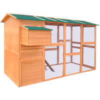 vidaXL Chicken Coop Wood 295x163x170 cm