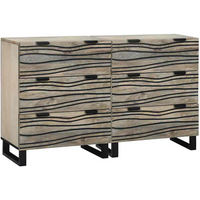 vidaXL Sideboard Set 2 pcs White 60 x 33.5 x 75 cm Solid Mango Wood