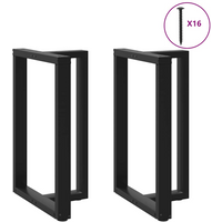vidaXL Bar Table Legs T-Shaped 2 pcs Black 60x35x(90-91) cm Steel