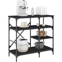 vidaXL Baker's Rack Black 90x40x84 cm Engineered Wood and Metal