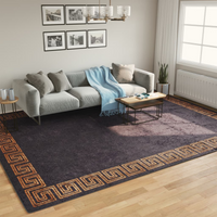 vidaXL Rug Washable Black and Gold 400x300 cm Anti Slip