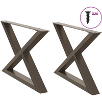 vidaXL Coffee Table Legs 2 pcs Natural Steel 70x(42-43.3) cm Steel