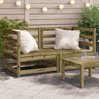 vidaXL Garden Sofas Corner 2 pcs 70x70x67 cm Impregnated Wood Pine