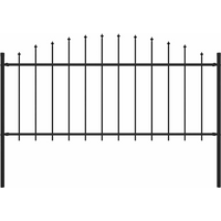vidaXL Garden Fence with Spear Top Steel