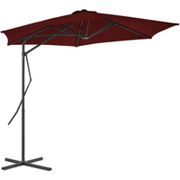 vidaXL Garden Parasol with Steel Pole Bordeaux Red 300x230 cm