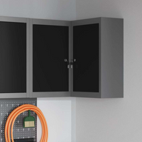 vidaXL Tool Cabinet with Shelf Black and Grey 55 x 55 x 55 cm