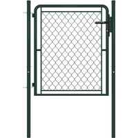 vidaXL Garden Gate Steel 100x75 cm Green