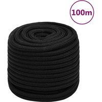 vidaXL Work Rope Black 16 mm 100 m Polyester