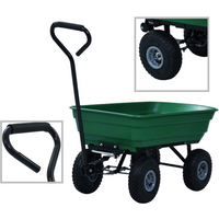 vidaXL Garden Tipping Hand Cart 300 kg 75L Green