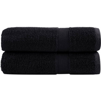vidaXL Premium Shower Towels SOLUND 2 pcs Black 70x140 cm 600 gsm