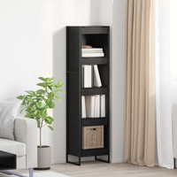 vidaXL Book Cabinet Black Oak 40 x 30 x 155 cm Engineered Wood