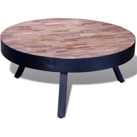 vidaXL Coffee Table Round Reclaimed Teak Wood