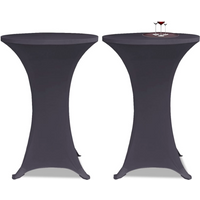 vidaXL Stretch Table Cover 2 pcs 80 cm Anthracite