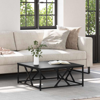 vidaXL Coffee Table Black Oak 70 x 70 x 30 cm Engineered Wood