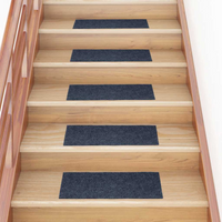 vidaXL Stair Mats Self-adhesive 15 pcs 60x25 cm Grey Blue Rectangular