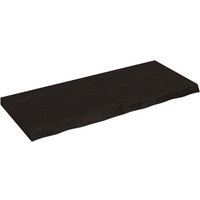vidaXL Table Top Dark Brown 120x50x(2-6) cm Treated Solid Wood Oak