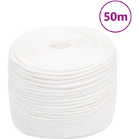 vidaXL Boat Rope Full White 8 mm 50 m Polypropylene