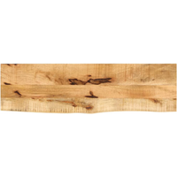 vidaXL Table Top 120x40x2.5 cm Live Edge Solid Wood Rough Mango