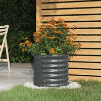 vidaXL Garden Planter Galvanised Steel 40x40x36 cm Anthracite