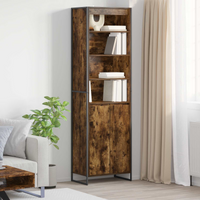 vidaXL Tall Cabinets 2 pcs Smoke Oak 60 x 36 x 200 cm Engineered Wood