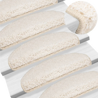 vidaXL Stair Mats 10 pcs 65x21x4 cm White Half Round Large