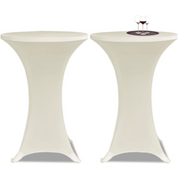 Standing Table Cover Ø80cm Cream Stretch 2 pcs